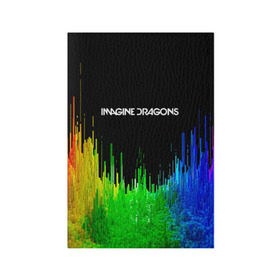 Обложка для паспорта матовая кожа с принтом IMAGINE DRAGONS в Белгороде, натуральная матовая кожа | размер 19,3 х 13,7 см; прозрачные пластиковые крепления | color | imagine dragons | logo | stripes | trend | абстракция | группа | линии | лого | рок | рэп | фирменные цвета