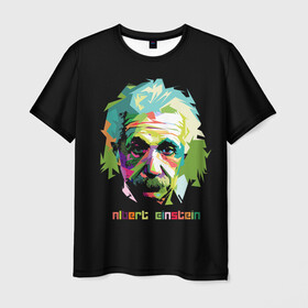 Мужская футболка 3D с принтом Эйнштейн Альберт в Белгороде, 100% полиэфир | прямой крой, круглый вырез горловины, длина до линии бедер | albert | einstein | альберт | великий | закон | легендарный | нобелевская | относительности | премия | профессор | теория | ученый | физик | физика | энштейн