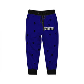 Детские брюки 3D с принтом Fortnite: Пижама синяя верх в Белгороде, 100% полиэстер | манжеты по низу, эластичный пояс регулируется шнурком, по бокам два кармана без застежек, внутренняя часть кармана из мелкой сетки | 