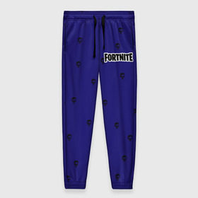 Женские брюки 3D с принтом Fortnite: Пижама синяя верх в Белгороде, полиэстер 100% | прямой крой, два кармана без застежек по бокам, с мягкой трикотажной резинкой на поясе и по низу штанин. В поясе для дополнительного комфорта — широкие завязки | 