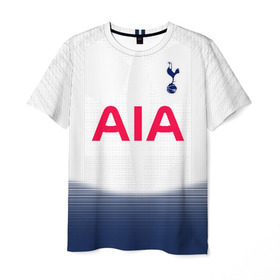 Мужская футболка 3D с принтом Tottenham home 18-19 в Белгороде, 100% полиэфир | прямой крой, круглый вырез горловины, длина до линии бедер | england | hotspur | tottenham | англия | тоттенхэм | хотспур | шпоры
