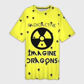 Платье-футболка 3D с принтом Imagine Dragons radioactive в Белгороде,  |  | dragons | evolve | imagines | imagining | radioactive | вообрази драконов | имеджин драгонс | рок | хит