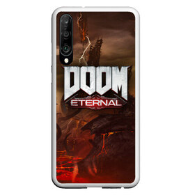 Чехол для Honor P30 с принтом DOOM Eternal в Белгороде, Силикон | Область печати: задняя сторона чехла, без боковых панелей | Тематика изображения на принте: doom | doomguy | slayer | вечный | дум | думгай | палач рока