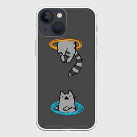 Чехол для iPhone 13 mini с принтом Кот в Портале в Белгороде,  |  | cat | cats | game | games | portal | tail | valve | в портале | вэльв | игра | игры | кот | коты | кошка | кошки | портал | хвост