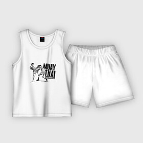 Детская пижама с шортами хлопок с принтом Muay Thai. Тайский бокс в Белгороде,  |  | boxing | champion | fight | fist | kick | muay | ring | sport | thai | thailand | бой | бокс | кулак | муай | ринг | спорт | таиланд | тай | тайский | удар | чемпион