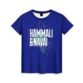 Женская футболка 3D с принтом HammAli Navai blue в Белгороде, 100% полиэфир ( синтетическое хлопкоподобное полотно) | прямой крой, круглый вырез горловины, длина до линии бедер | 
