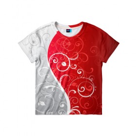Детская футболка 3D с принтом КРУЖЕВО в Белгороде, 100% гипоаллергенный полиэфир | прямой крой, круглый вырез горловины, длина до линии бедер, чуть спущенное плечо, ткань немного тянется | stripes | кружево | линии | полосы