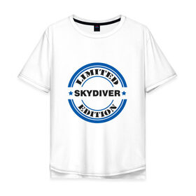 Мужская футболка хлопок Oversize с принтом skydiver в Белгороде, 100% хлопок | свободный крой, круглый ворот, “спинка” длиннее передней части | Тематика изображения на принте: 