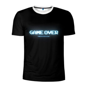 Мужская футболка 3D спортивная с принтом Game Over в Белгороде, 100% полиэстер с улучшенными характеристиками | приталенный силуэт, круглая горловина, широкие плечи, сужается к линии бедра | Тематика изображения на принте: 