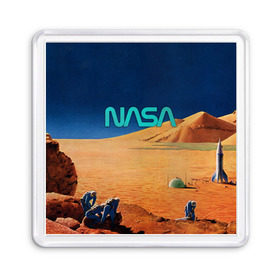 Магнит 55*55 с принтом NASA on Mars в Белгороде, Пластик | Размер: 65*65 мм; Размер печати: 55*55 мм | 