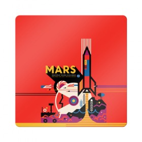 Магнит виниловый Квадрат с принтом Mars NASA в Белгороде, полимерный материал с магнитным слоем | размер 9*9 см, закругленные углы | 