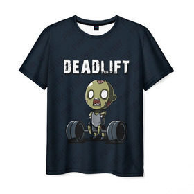 Мужская футболка 3D с принтом Deadlift в Белгороде, 100% полиэфир | прямой крой, круглый вырез горловины, длина до линии бедер | deadlift | жим | сморт | фитнес