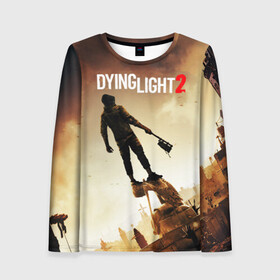 Женский лонгслив 3D с принтом Dying Light 2 в Белгороде, 100% полиэстер | длинные рукава, круглый вырез горловины, полуприлегающий силуэт | action | city | dying light | game | postapocalypse | sky | zombie | город | игра | персонаж | постапокалипсис