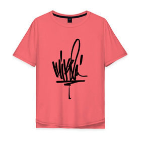Мужская футболка хлопок Oversize с принтом MIKE SHINODA в Белгороде, 100% хлопок | свободный крой, круглый ворот, “спинка” длиннее передней части | alteranative rock | chester bennington | linkin park | logo | mike shinoda | music | rap | rock | альтернативный рок | группа | лого | музыка | реп | рок