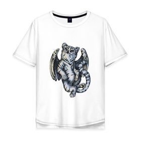 Мужская футболка хлопок Oversize с принтом Полярный грифон в Белгороде, 100% хлопок | свободный крой, круглый ворот, “спинка” длиннее передней части | Тематика изображения на принте: 