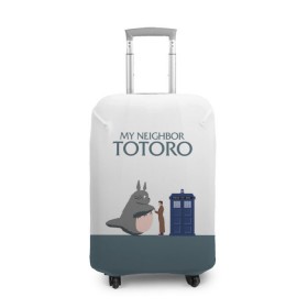 Чехол для чемодана 3D с принтом Мой сосед Тоторо в Белгороде, 86% полиэфир, 14% спандекс | двустороннее нанесение принта, прорези для ручек и колес | Тематика изображения на принте: 10 доктор | doctor who | my neighbor totoro | tardis | totoro | десятый доктор | доктор кто | тардис | тоторо