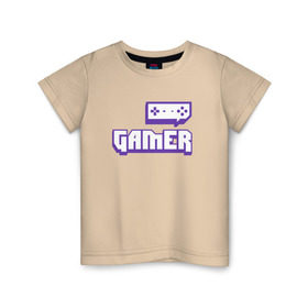 Детская футболка хлопок с принтом Gamer (Twitch) в Белгороде, 100% хлопок | круглый вырез горловины, полуприлегающий силуэт, длина до линии бедер | game | gamer | twitch | игра | игрок | стрим | твич