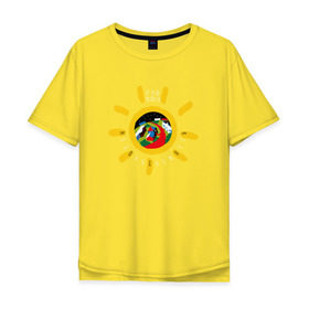 Мужская футболка хлопок Oversize с принтом Недокасаемость солнце в Белгороде, 100% хлопок | свободный крой, круглый ворот, “спинка” длиннее передней части | анастасия иванова | гречка | люби меня люби | недокасаемость | подростки