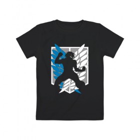 Детская футболка хлопок с принтом ADVANCED LEGION в Белгороде, 100% хлопок | круглый вырез горловины, полуприлегающий силуэт, длина до линии бедер | anime | attack on titan | аниме | атака титанов