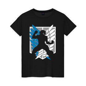 Женская футболка хлопок с принтом ADVANCED LEGION в Белгороде, 100% хлопок | прямой крой, круглый вырез горловины, длина до линии бедер, слегка спущенное плечо | anime | attack on titan | аниме | атака титанов