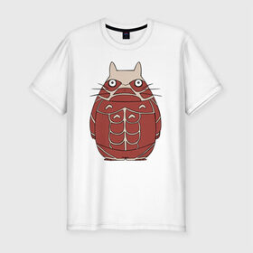 Мужская футболка премиум с принтом Attack on Totoro в Белгороде, 92% хлопок, 8% лайкра | приталенный силуэт, круглый вырез ворота, длина до линии бедра, короткий рукав | anime | attack on titan | totoro | аниме | атака титанов | тоторо
