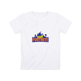 Детская футболка хлопок с принтом Fortnite Team в Белгороде, 100% хлопок | круглый вырез горловины, полуприлегающий силуэт, длина до линии бедер | 