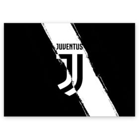 Поздравительная открытка с принтом FC Juventus в Белгороде, 100% бумага | плотность бумаги 280 г/м2, матовая, на обратной стороне линовка и место для марки
 | fc juventus | juventus | криштиану роналду ювентус | фк ювентус | футбол | ювентус