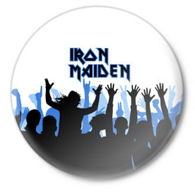 Значок с принтом IRON MAIDEN в Белгороде,  металл | круглая форма, металлическая застежка в виде булавки | 