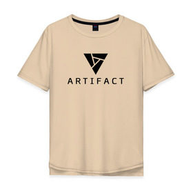 Мужская футболка хлопок Oversize с принтом ARTIFACT DOTA 2 CARD GAME LOGO в Белгороде, 100% хлопок | свободный крой, круглый ворот, “спинка” длиннее передней части | 