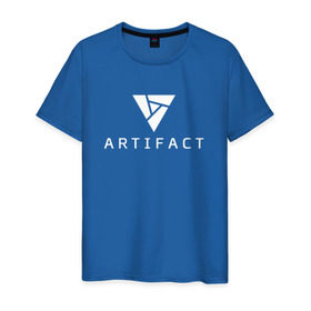 Мужская футболка хлопок с принтом ARTIFACT DOTA 2 CARD GAME LOGO в Белгороде, 100% хлопок | прямой крой, круглый вырез горловины, длина до линии бедер, слегка спущенное плечо. | 