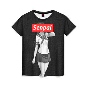 Женская футболка 3D с принтом СЕНПАЙ - SENPAI в Белгороде, 100% полиэфир ( синтетическое хлопкоподобное полотно) | прямой крой, круглый вырез горловины, длина до линии бедер | ahegao | anime | kawai | kowai | otaku | senpai | sugoi | waifu | weeaboo | yandere | аниме | ахегао | вайфу | виабу | каваи | ковай | культура | отаку | сенпай | сугои | тренд | яндере