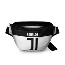 Поясная сумка 3D с принтом Ronaldo Juventus в Белгороде, 100% полиэстер | плотная ткань, ремень с регулируемой длиной, внутри несколько карманов для мелочей, основное отделение и карман с обратной стороны сумки застегиваются на молнию | cr7 | cristiano ronaldo | football | juventus | криштиану роналду | роналдо | роналду | ювентус