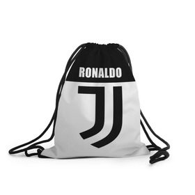 Рюкзак-мешок 3D с принтом Ronaldo Juventus в Белгороде, 100% полиэстер | плотность ткани — 200 г/м2, размер — 35 х 45 см; лямки — толстые шнурки, застежка на шнуровке, без карманов и подкладки | Тематика изображения на принте: cr7 | cristiano ronaldo | football | juventus | криштиану роналду | роналдо | роналду | ювентус