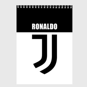 Скетчбук с принтом Ronaldo Juventus в Белгороде, 100% бумага
 | 48 листов, плотность листов — 100 г/м2, плотность картонной обложки — 250 г/м2. Листы скреплены сверху удобной пружинной спиралью | Тематика изображения на принте: cr7 | cristiano ronaldo | football | juventus | криштиану роналду | роналдо | роналду | ювентус
