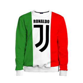 Детский свитшот 3D с принтом Ronaldo Juventus Italy в Белгороде, 100% полиэстер | свободная посадка, прямой крой, мягкая тканевая резинка на рукавах и понизу свитшота | cr7 | cristiano ronaldo | football | juventus | криштиану роналду | роналдо | роналду | футбол | ювентус