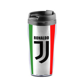 Термокружка-непроливайка с принтом Ronaldo Juventus Italy в Белгороде, внутренняя часть — пищевой пластик, наружная часть — прозрачный пластик, между ними — полиграфическая вставка с рисунком | объем — 350 мл, герметичная крышка | cr7 | cristiano ronaldo | football | juventus | криштиану роналду | роналдо | роналду | футбол | ювентус