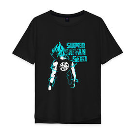 Мужская футболка хлопок Oversize с принтом SUPER SAIYAN GOD в Белгороде, 100% хлопок | свободный крой, круглый ворот, “спинка” длиннее передней части | anime | goku | sugoi | super dragon ball | аниме | гоку