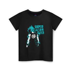 Детская футболка хлопок с принтом SUPER SAIYAN GOD в Белгороде, 100% хлопок | круглый вырез горловины, полуприлегающий силуэт, длина до линии бедер | anime | goku | sugoi | super dragon ball | аниме | гоку