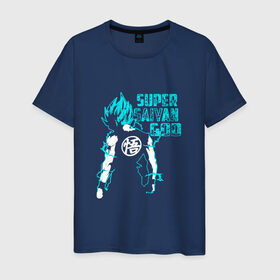 Мужская футболка хлопок с принтом SUPER SAIYAN GOD в Белгороде, 100% хлопок | прямой крой, круглый вырез горловины, длина до линии бедер, слегка спущенное плечо. | anime | goku | sugoi | super dragon ball | аниме | гоку