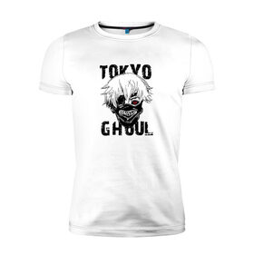 Мужская футболка премиум с принтом Токийский гуль в Белгороде, 92% хлопок, 8% лайкра | приталенный силуэт, круглый вырез ворота, длина до линии бедра, короткий рукав | anime | tokyo ghoul | гули | канеки кен | токийский гуль