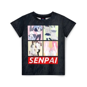 Детская футболка 3D с принтом СЕНПАЙ - SENPAI в Белгороде, 100% гипоаллергенный полиэфир | прямой крой, круглый вырез горловины, длина до линии бедер, чуть спущенное плечо, ткань немного тянется | ahegao | anime | kawai | kowai | oppai | otaku | senpai | sugoi | waifu | weeaboo | yandere | аниме | ахегао | вайфу | виабу | каваи | ковай | культура | отаку | сенпай | сугои | тренд | яндере