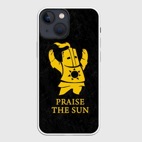 Чехол для iPhone 13 mini с принтом PRAISE THE SUN | DARK SOULS | ТЁМНЫЕ ДУШИ в Белгороде,  |  | Тематика изображения на принте: dark souls | game | gamer | knight | play | player | praise the sun | дарк соулс | доспехи | игры | надпись | рыцарь | темные души