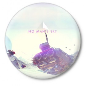 Значок с принтом No Man’s Sky - Becron 5 в Белгороде,  металл | круглая форма, металлическая застежка в виде булавки | 
