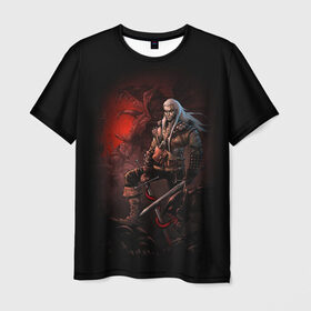Мужская футболка 3D с принтом The Witcher в Белгороде, 100% полиэфир | прямой крой, круглый вырез горловины, длина до линии бедер | witcher | ведьмак | геральт