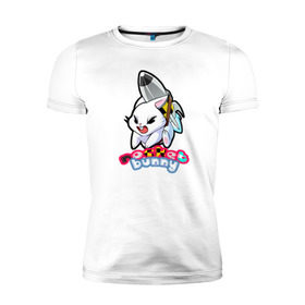 Мужская футболка премиум с принтом Rocket bunny в Белгороде, 92% хлопок, 8% лайкра | приталенный силуэт, круглый вырез ворота, длина до линии бедра, короткий рукав | Тематика изображения на принте: 240sx | bunny | nissan | rocket | toyota | кролик | ниссан | тойота