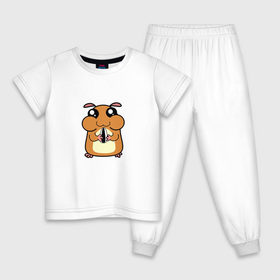 Детская пижама хлопок с принтом Хомячок в Белгороде, 100% хлопок |  брюки и футболка прямого кроя, без карманов, на брюках мягкая резинка на поясе и по низу штанин
 | Тематика изображения на принте: арт | животные | милые | хомяк | хомячок | щекастик