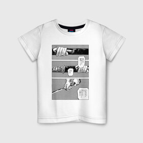 Детская футболка хлопок с принтом манга в Белгороде, 100% хлопок | круглый вырез горловины, полуприлегающий силуэт, длина до линии бедер | Тематика изображения на принте: анме | катана . меч | комикс | манга | ножны | самурай | япония