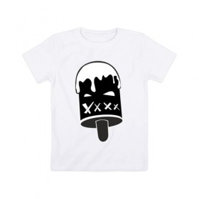 Детская футболка хлопок с принтом Сердитое мороженное в Белгороде, 100% хлопок | круглый вырез горловины, полуприлегающий силуэт, длина до линии бедер | 