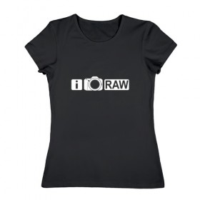 Женская футболка хлопок с принтом Фотограф в Белгороде, 100% хлопок | прямой крой, круглый вырез горловины, длина до линии бедер, слегка спущенное плечо | raw | диафрагма | фотограф | фотография