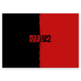 Поздравительная открытка с принтом RED DEAD REDEMPTION 2 в Белгороде, 100% бумага | плотность бумаги 280 г/м2, матовая, на обратной стороне линовка и место для марки
 | Тематика изображения на принте: rdr | rdr2 | red dead redemption 2 | rockstar | дикий запад | ковбои